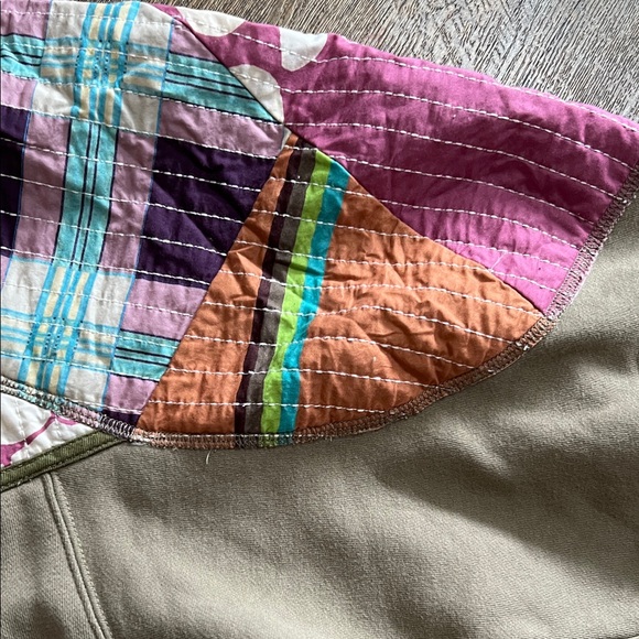 We The Free Patchwork Hoodie - Pink, Green, and Tan - Picture 5 of 11